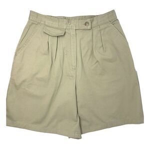 BOOTH BAY Beige Pleated Cotton with Pockets Women's Bermuda Shorts‎ Size 10